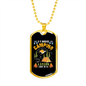 Camper Necklace Camping Bacon Yellow Necklace Stainless Steel or 18k Gold Dog Tag 24" Chain-Express Your Love Gifts
