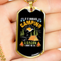 Camper Necklace Camping Bacon Yellow Necklace Stainless Steel or 18k Gold Dog Tag 24" Chain-Express Your Love Gifts