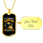 Camper Necklace Camping Bacon Yellow Necklace Stainless Steel or 18k Gold Dog Tag 24" Chain-Express Your Love Gifts