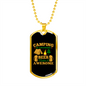 Camper Necklace Camping Beer Awesome Necklace Stainless Steel or 18k Gold Dog Tag 24" Chain-Express Your Love Gifts