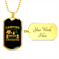 Camper Necklace Camping Beer Awesome Necklace Stainless Steel or 18k Gold Dog Tag 24" Chain-Express Your Love Gifts