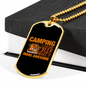 Camper Necklace Camping Beer is Awesome Necklace Stainless Steel or 18k Gold Dog Tag 24" Chain-Express Your Love Gifts