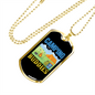Camper Necklace Camping Buddies Campsite Necklace Stainless Steel or 18k Gold Dog Tag 24" Chain-Express Your Love Gifts