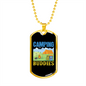 Camper Necklace Camping Buddies Campsite Necklace Stainless Steel or 18k Gold Dog Tag 24" Chain-Express Your Love Gifts