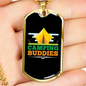 Camper Necklace Camping Buddies Yellow Tent Necklace Stainless Steel or 18k Gold Dog Tag 24" Chain-Express Your Love Gifts