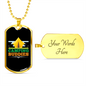 Camper Necklace Camping Buddies Yellow Tent Necklace Stainless Steel or 18k Gold Dog Tag 24" Chain-Express Your Love Gifts