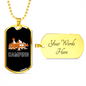 Camper Necklace Camping Camper Necklace Stainless Steel or 18k Gold Dog Tag 24" Chain-Express Your Love Gifts