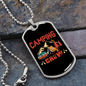 Camper Necklace Camping Crew Red Necklace Stainless Steel or 18k Gold Dog Tag 24" Chain-Express Your Love Gifts