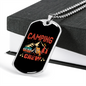 Camper Necklace Camping Crew Red Necklace Stainless Steel or 18k Gold Dog Tag 24" Chain-Express Your Love Gifts