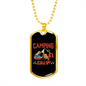Camper Necklace Camping Crew Red Necklace Stainless Steel or 18k Gold Dog Tag 24" Chain-Express Your Love Gifts
