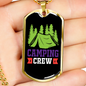 Camper Necklace Camping Crew Tent Necklace Stainless Steel or 18k Gold Dog Tag 24" Chain-Express Your Love Gifts