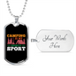 Camper Necklace Camping Favorite Necklace Stainless Steel or 18k Gold Dog Tag 24" Chain-Express Your Love Gifts