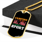 Camper Necklace Camping Favorite Necklace Stainless Steel or 18k Gold Dog Tag 24" Chain-Express Your Love Gifts