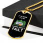 Camper Necklace Camping Friend's Fault White Necklace Stainless Steel or 18k Gold Dog Tag 24" Chain-Express Your Love Gifts