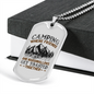 Camper Necklace Camping Friends & Marshmallows Necklace Stainless Steel or 18k Gold Dog Tag 24" Chain-Express Your Love Gifts