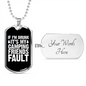 Camper Necklace Camping Friends Fault White Necklace Stainless Steel or 18k Gold Dog Tag 24" Chain-Express Your Love Gifts