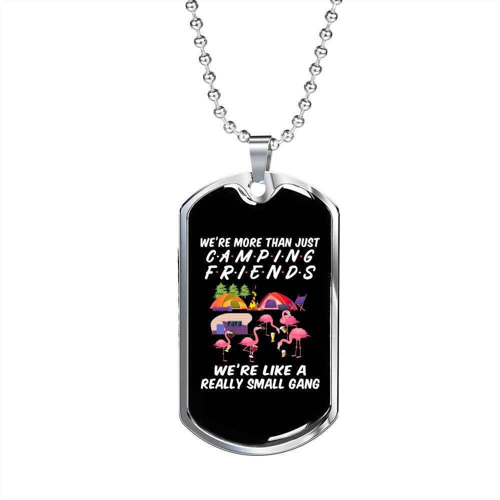 Camper Necklace Camping Friends Tents Necklace Stainless Steel or 18k Gold Dog Tag 24" Chain-Express Your Love Gifts