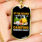 Camper Necklace Camping Friends White Necklace Stainless Steel or 18k Gold Dog Tag 24" Chain-Express Your Love Gifts