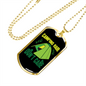 Camper Necklace Camping Hair Don't CAre Green Tent Necklace Stainless Steel or 18k Gold Dog Tag 24" Chain-Express Your Love Gifts