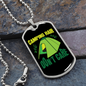 Camper Necklace Camping Hair Don't CAre Green Tent Necklace Stainless Steel or 18k Gold Dog Tag 24" Chain-Express Your Love Gifts