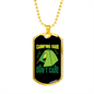 Camper Necklace Camping Hair Don't CAre Green Tent Necklace Stainless Steel or 18k Gold Dog Tag 24" Chain-Express Your Love Gifts