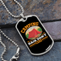 Camper Necklace Camping Hair Don't CAre Tent Necklace Stainless Steel or 18k Gold Dog Tag 24" Chain-Express Your Love Gifts