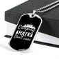 Camper Necklace Camping Hair Don't CAre White Necklace Stainless Steel or 18k Gold Dog Tag 24" Chain-Express Your Love Gifts