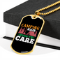 Camper Necklace Camping Hair Necklace Stainless Steel or 18k Gold Dog Tag 24" Chain-Express Your Love Gifts