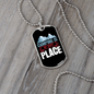 Camper Necklace Camping Happy Place Necklace Stainless Steel or 18k Gold Dog Tag 24" Chain-Express Your Love Gifts