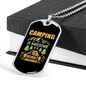 Camper Necklace Camping Is Awesome Mountain Necklace Stainless Steel or 18k Gold Dog Tag 24" Chain-Express Your Love Gifts