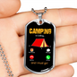 Camper Necklace Camping is Calling Necklace Stainless Steel or 18k Gold Dog Tag 24" Chain-Express Your Love Gifts