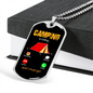 Camper Necklace Camping is Calling Necklace Stainless Steel or 18k Gold Dog Tag 24" Chain-Express Your Love Gifts
