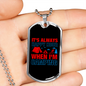 Camper Necklace Camping is Happy Hour Necklace Stainless Steel or 18k Gold Dog Tag 24" Chain-Express Your Love Gifts