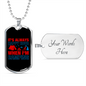Camper Necklace Camping is Happy Hour Necklace Stainless Steel or 18k Gold Dog Tag 24" Chain-Express Your Love Gifts