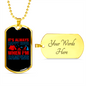 Camper Necklace Camping is Happy Hour Necklace Stainless Steel or 18k Gold Dog Tag 24" Chain-Express Your Love Gifts