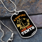 Camper Necklace Camping is in Tents Necklace Stainless Steel or 18k Gold Dog Tag 24" Chain-Express Your Love Gifts
