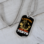 Camper Necklace Camping is in Tents Necklace Stainless Steel or 18k Gold Dog Tag 24" Chain-Express Your Love Gifts