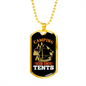 Camper Necklace Camping is in Tents Necklace Stainless Steel or 18k Gold Dog Tag 24" Chain-Express Your Love Gifts
