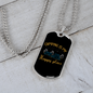 Camper Necklace Camping is My Happy Place Necklace Stainless Steel or 18k Gold Dog Tag 24" Chain-Express Your Love Gifts