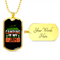 Camper Necklace Camping is My Jam Necklace Stainless Steel or 18k Gold Dog Tag 24" Chain-Express Your Love Gifts
