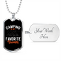 Camper Necklace Camping is My Theraphy Necklace Stainless Steel or 18k Gold Dog Tag 24" Chain-Express Your Love Gifts