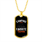 Camper Necklace Camping is My Theraphy Necklace Stainless Steel or 18k Gold Dog Tag 24" Chain-Express Your Love Gifts