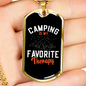 Camper Necklace Camping is My Theraphy Necklace Stainless Steel or 18k Gold Dog Tag 24" Chain-Express Your Love Gifts