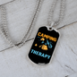 Camper Necklace Camping Is My Therapy Necklace Stainless Steel or 18k Gold Dog Tag 24" Chain-Express Your Love Gifts