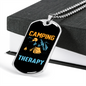 Camper Necklace Camping Is My Therapy Necklace Stainless Steel or 18k Gold Dog Tag 24" Chain-Express Your Love Gifts