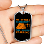 Camper Necklace Camping is The Retirement Plan Necklace Stainless Steel or 18k Gold Dog Tag 24" Chain-Express Your Love Gifts