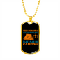 Camper Necklace Camping is The Retirement Plan Necklace Stainless Steel or 18k Gold Dog Tag 24" Chain-Express Your Love Gifts