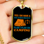 Camper Necklace Camping is The Retirement Plan Necklace Stainless Steel or 18k Gold Dog Tag 24" Chain-Express Your Love Gifts
