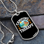 Camper Necklace Camping is Theraphy Necklace Stainless Steel or 18k Gold Dog Tag 24" Chain-Express Your Love Gifts