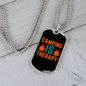 Camper Necklace Camping is Theraphy Orange Necklace Stainless Steel or 18k Gold Dog Tag 24" Chain-Express Your Love Gifts